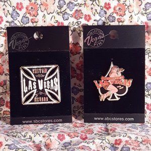 NWT Collector Las Vegas Metal Enamel Tourist Pins - 2-Pack